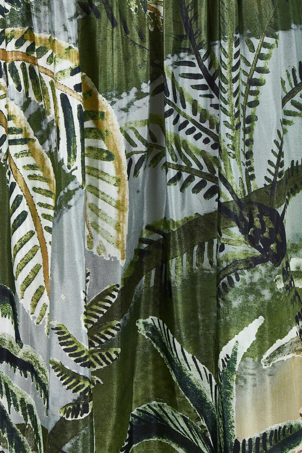Product shot of the Palm Cove Long Skirt in colour Tropical (Green), detail