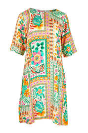 Product shot of the Sapphire Beach Shift Dress in colour Multi, from the front