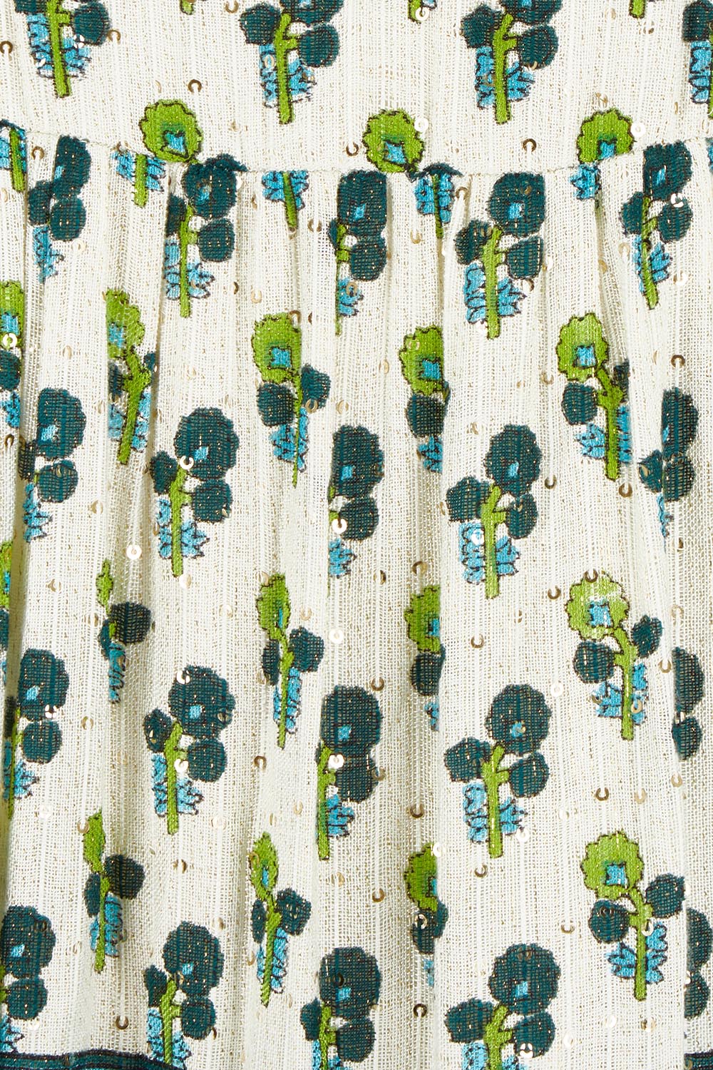 Product shot of the Angel Falls Long Dress in colour Green (Green), detail