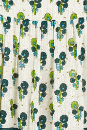 Product shot of the Angel Falls Long Dress in colour Green (Green), detail