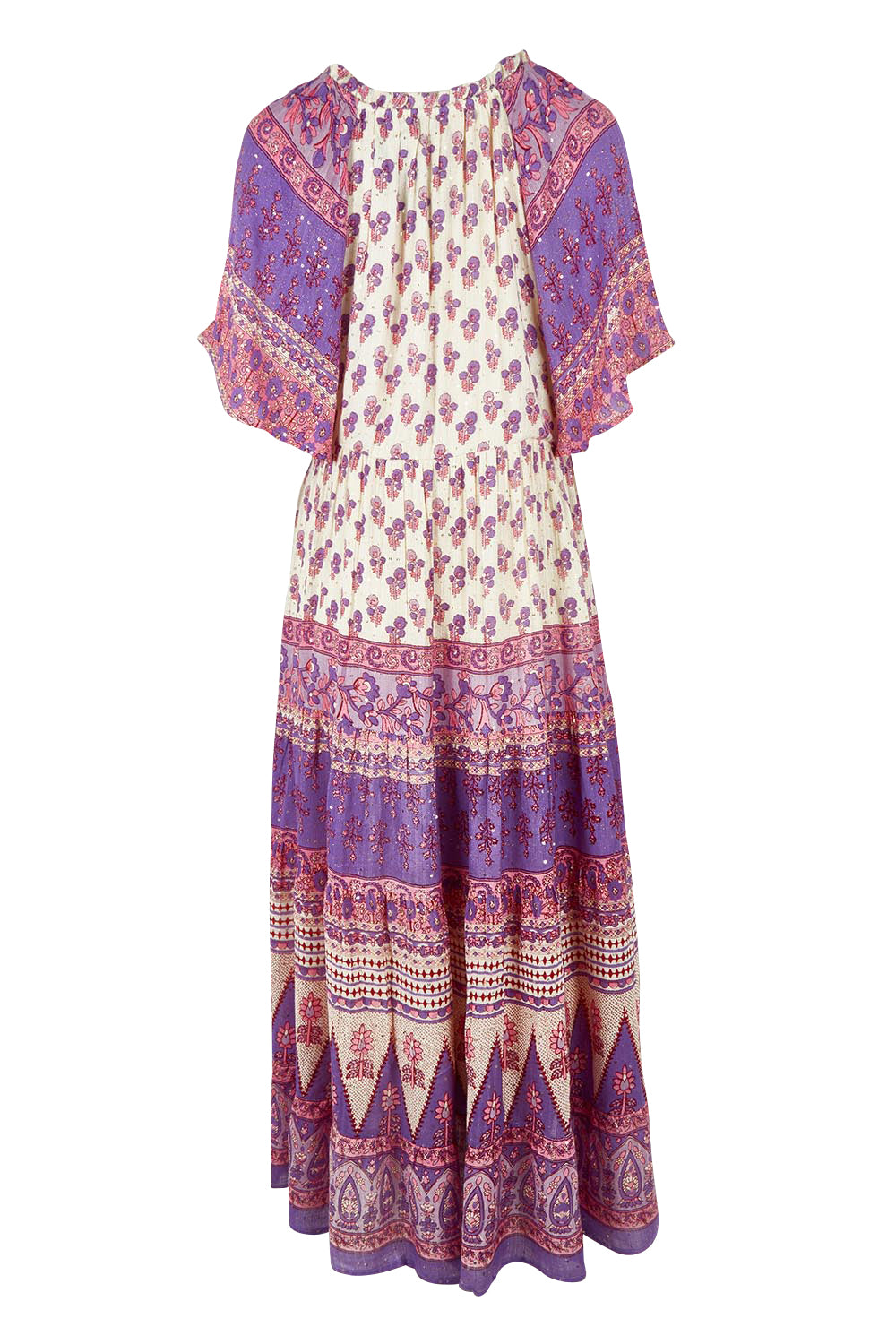 Product shot of the Angel Falls Long Dress in colour Pink (Pink), from the back
