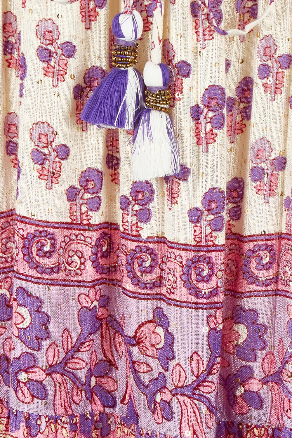 Product shot of the Angel Falls Long Dress in colour Pink (Pink), detail