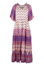 Product shot of the Angel Falls Long Dress in colour Pink (Pink), from the front