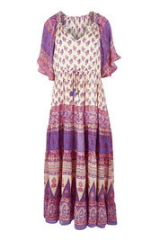 Product shot of the Angel Falls Long Dress in colour Pink (Pink), from the front