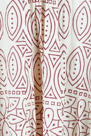 Product shot of the Cocora Valley Cotton Long Dress in colour Rustcream, detail