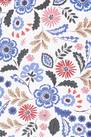 Product shot of the Adventurier Tunic in colour Floral (White), detail