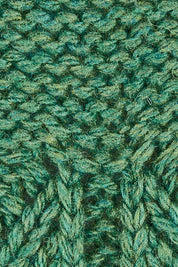 Product shot of the Coast Road Jumper in colour Evergreen (Green), detail