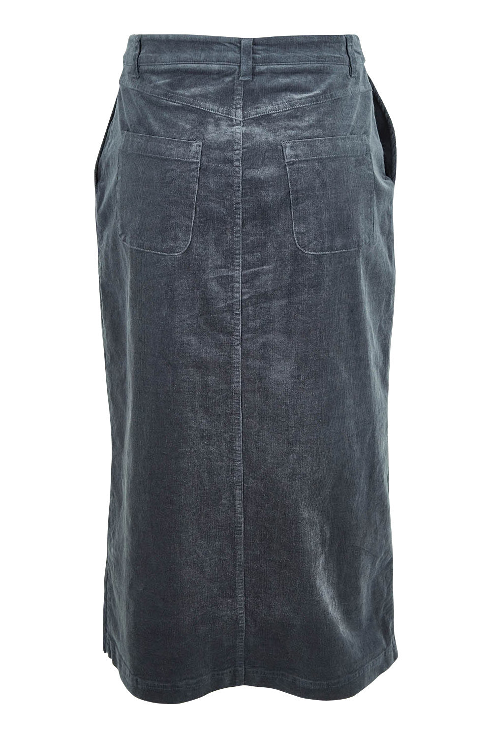 Product shot of the Duality Skirt in colour Sqink (Blue), from the back