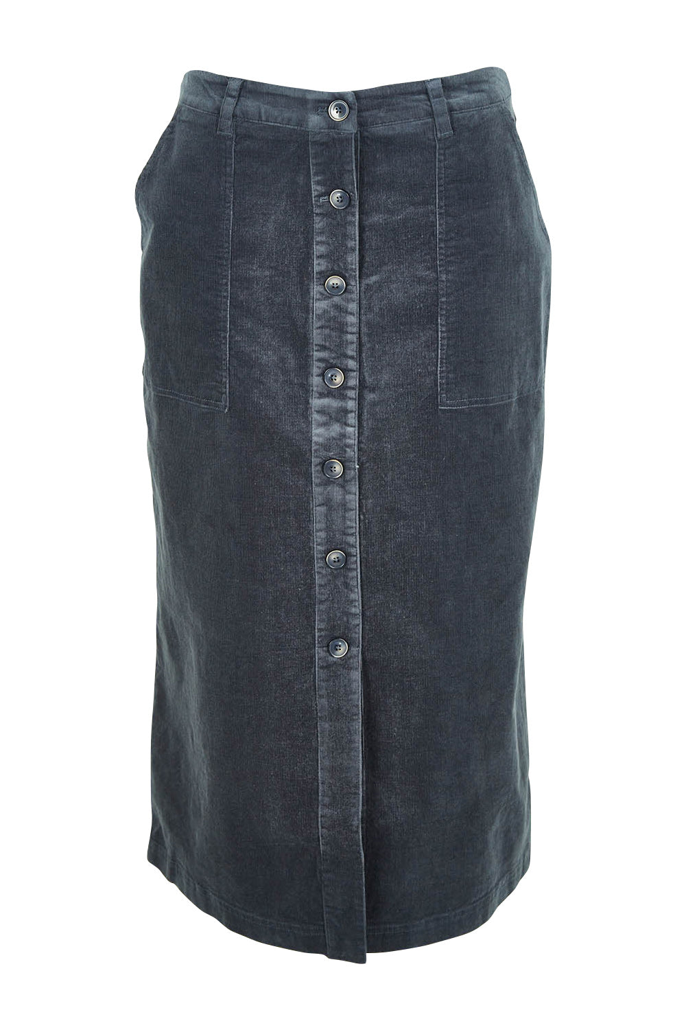 Product shot of the Duality Skirt in colour Sqink (Blue), from the front