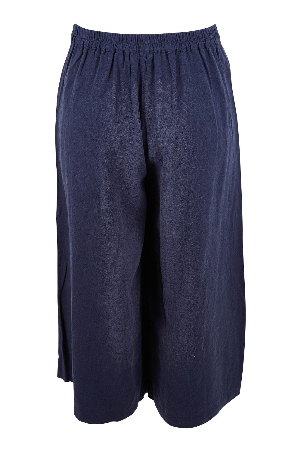 Product shot of the Intertidal Culottes in colour Maritime (Blue), from the back