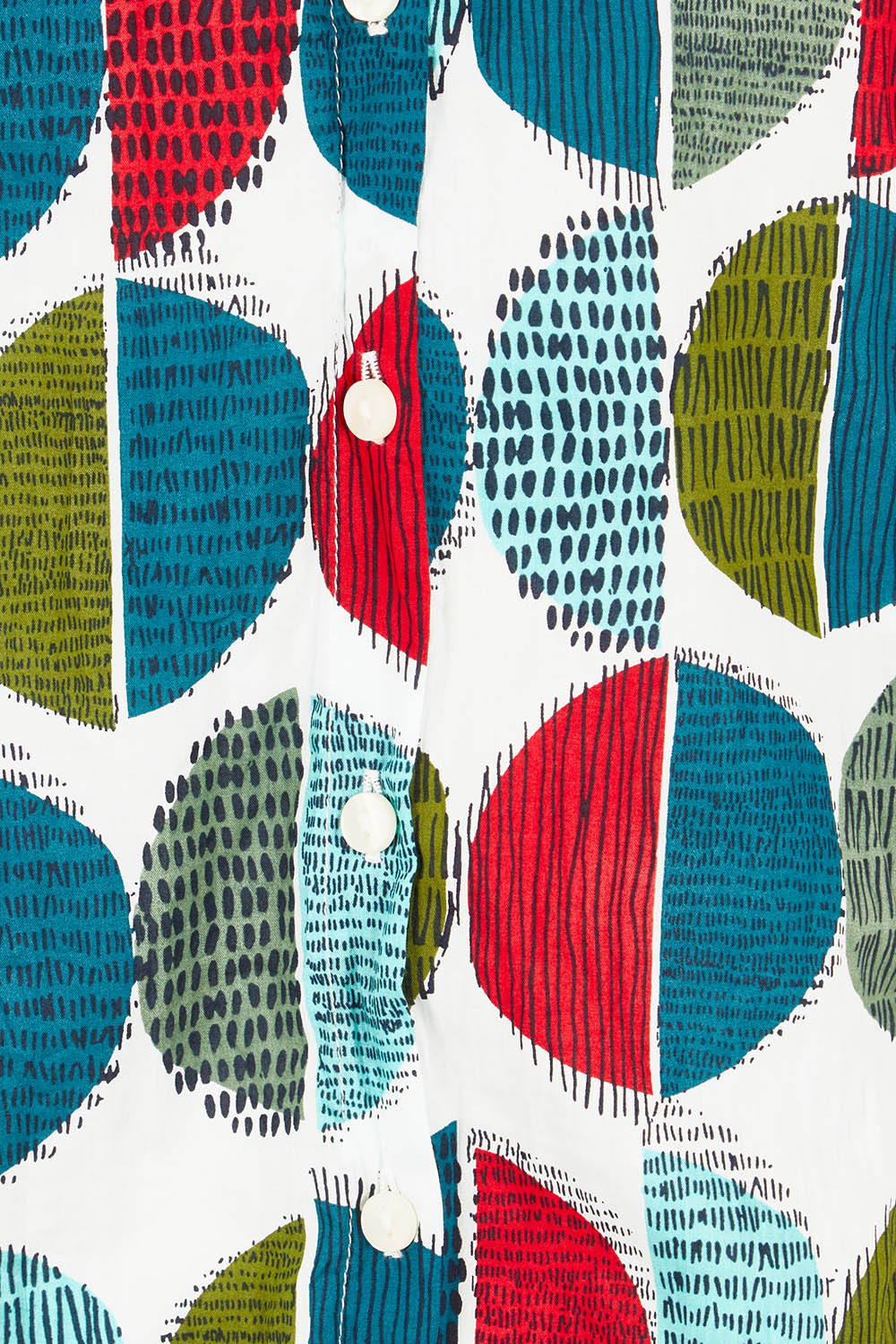 Product shot of the Larissa Shirt in colour Circle (Blue), detail