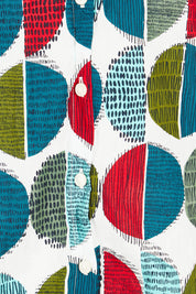 Product shot of the Larissa Shirt in colour Circle (Blue), detail