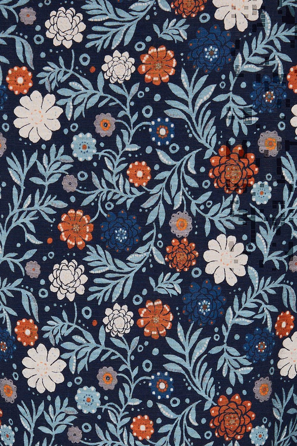 Product shot of the Fox Page Dress in colour Bloom (Blue), detail