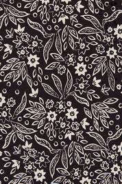 Product shot of the Arusha Tunic in colour Leaves (Black), detail