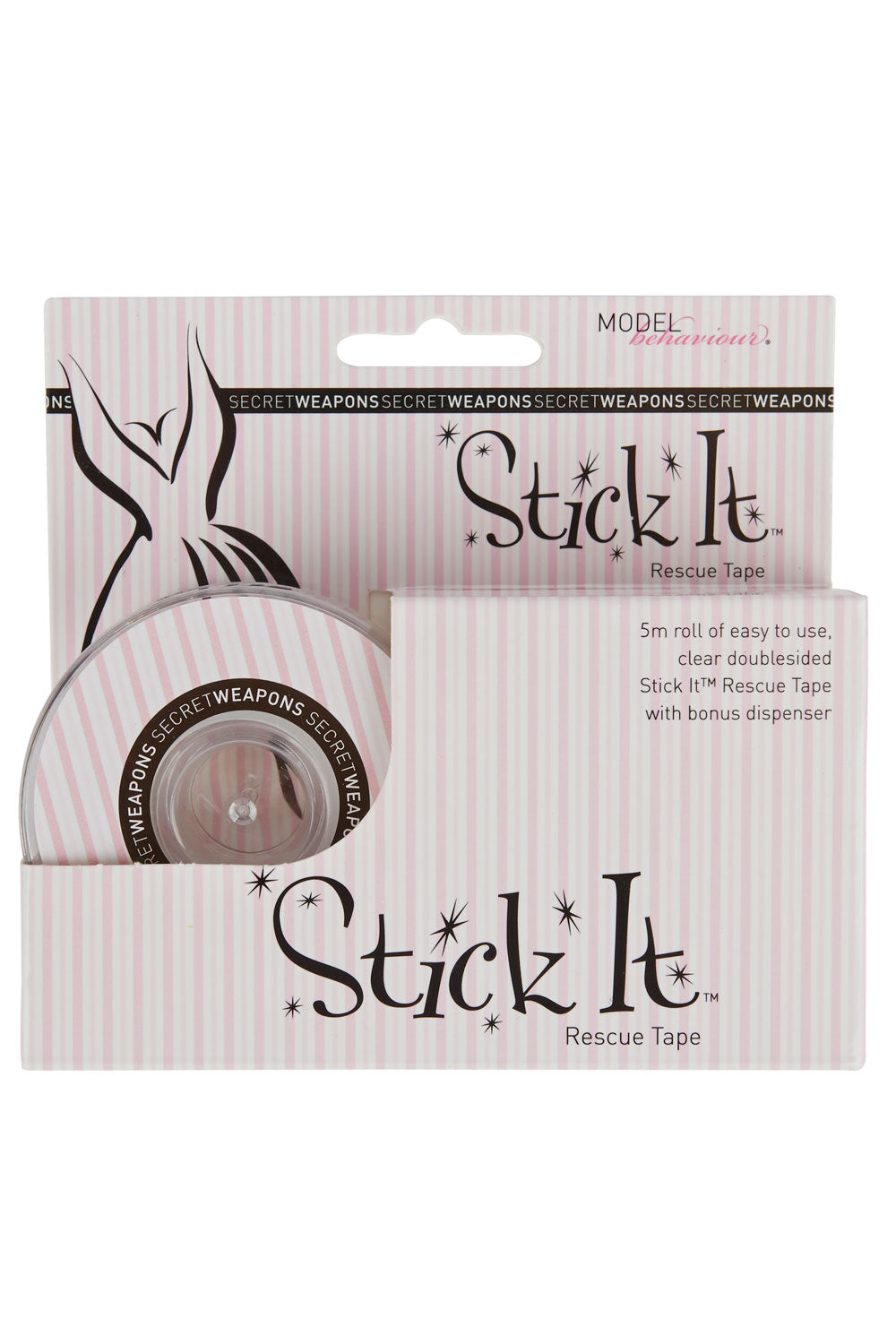 Product shot of the Stick It Rescue Tape in colour Clear, from the front