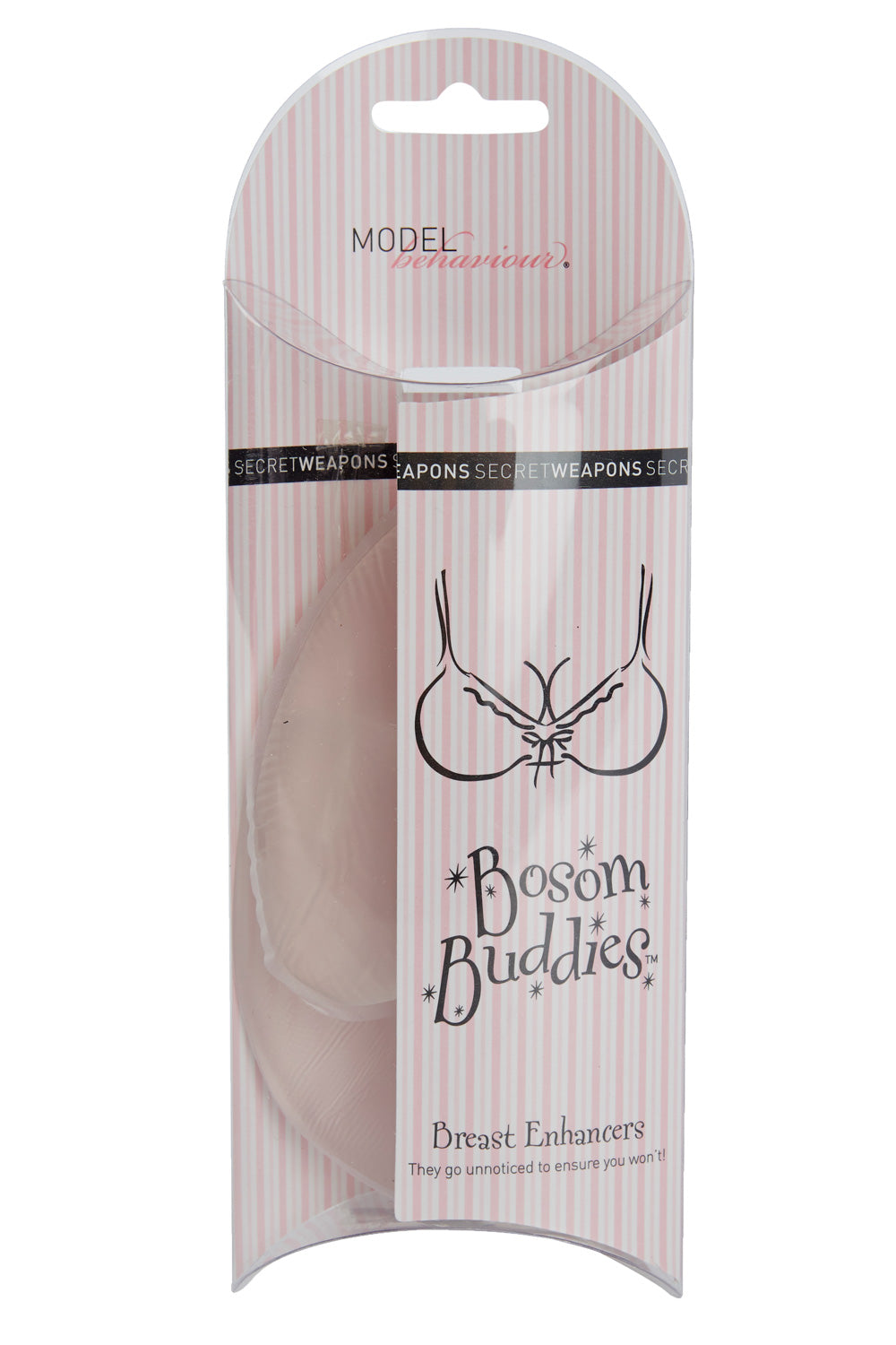Product shot of the Bosom Buddies in colour Clear, from the front