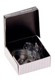 Product shot of the Invisistraps in colour Clear, detail