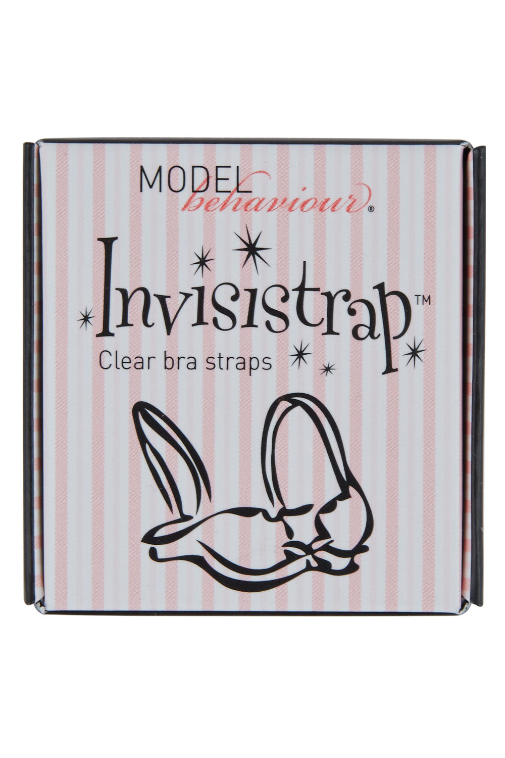 Product shot of the Invisistraps in colour Clear, from the front
