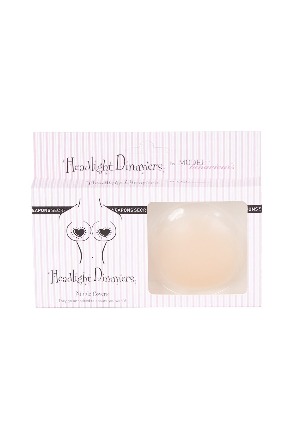 Product shot of the Headlight Dimmers in colour Nude, from the front
