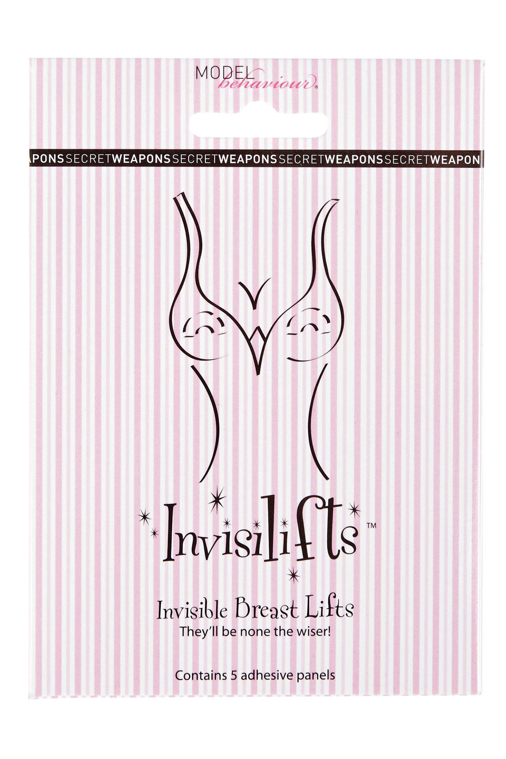 Product shot of the Invislifts in colour Clear, from the front