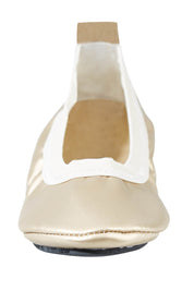 Product shot of the Fold Up Flats in colour Golden (Metallics), detail