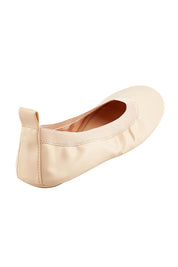 Product shot of the Fold Up Flats in colour Nude, from the back