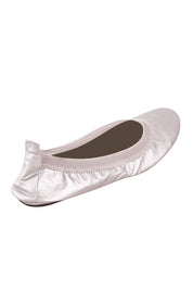Product shot of the Fold Up Flats in colour SilveGlitz (Metallics), from the back