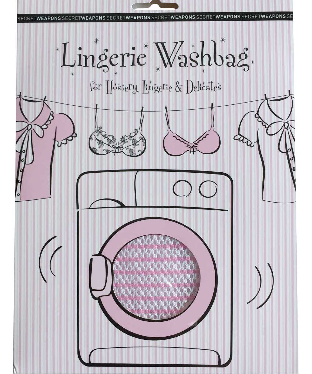 Product shot of the Lingerie Wash Bag in colour Pink (Pink), from the front