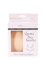 Product shot of the Sports Bra Inserts in colour Nude, from the front