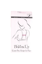 Product shot of the Hold 'Em Up in colour Bra Strap Holder - Black (Black), from the front