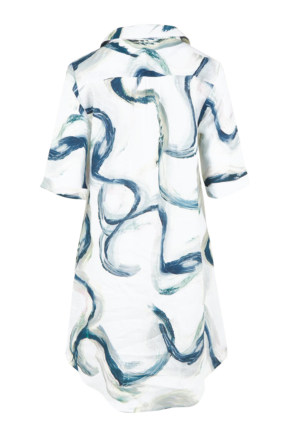 Product shot of the Riverstone Shirtmaker Dress – Riverstone in colour Riverstone, from the back