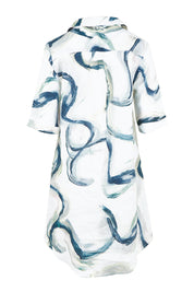 Product shot of the Riverstone Shirtmaker Dress – Riverstone in colour Riverstone, from the back