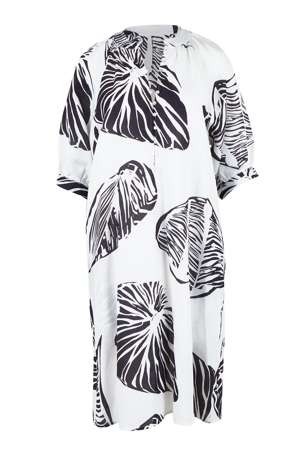 Product shot of the Shell Button Front Dress – Shell in colour Shell, from the front