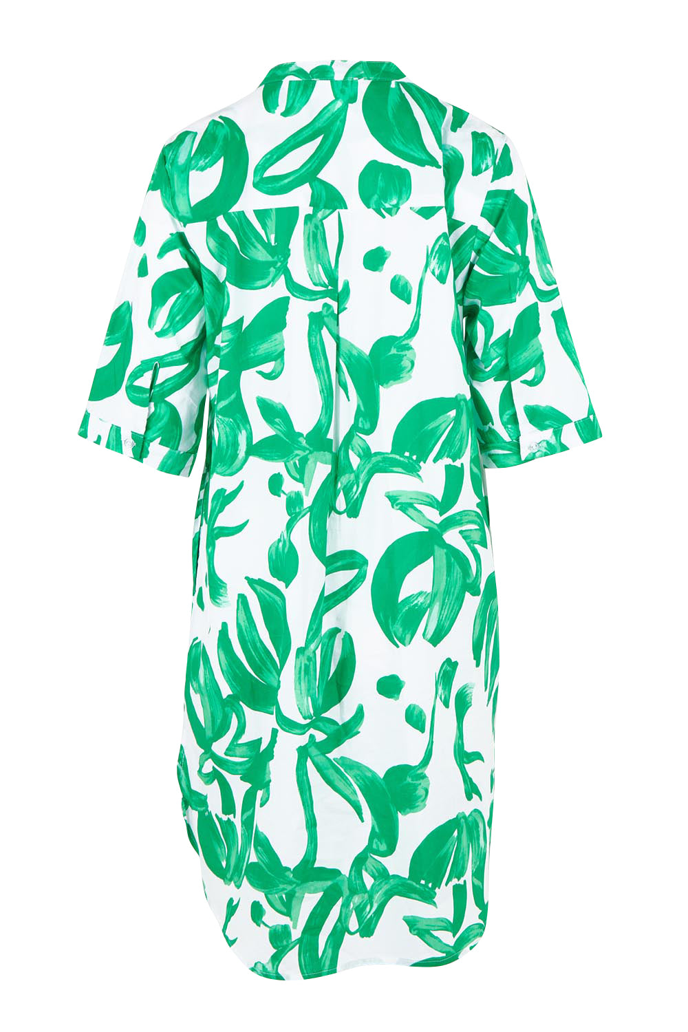 Product shot of the Garden Shirtmaker Dress – Emerald in colour Emerald, from the back