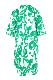 Product shot of the Garden Shirtmaker Dress – Emerald in colour Emerald, from the back