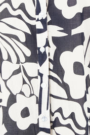 Product shot of the Bloom Shirtmaker Dress – Midnight in colour Midnight, showing detail