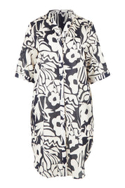 Product shot of the Bloom Shirtmaker Dress – Midnight in colour Midnight, from the front