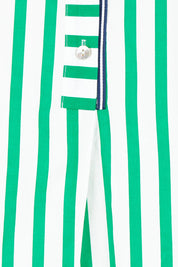 Product shot of the 2 Way Stripe Dress – Green in colour Green, showing detail