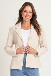 Boiled Wool Blazer – Cream