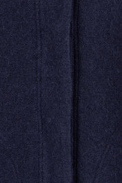 Product shot of the Funnel Neck Boiled Wool Coat in colour Navy (Blue), detail