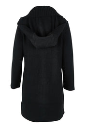 Duffle Boiled Wool Coat – Black