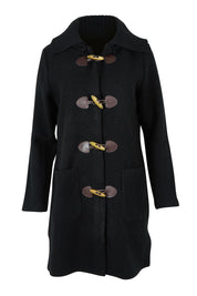 Duffle Boiled Wool Coat – Black