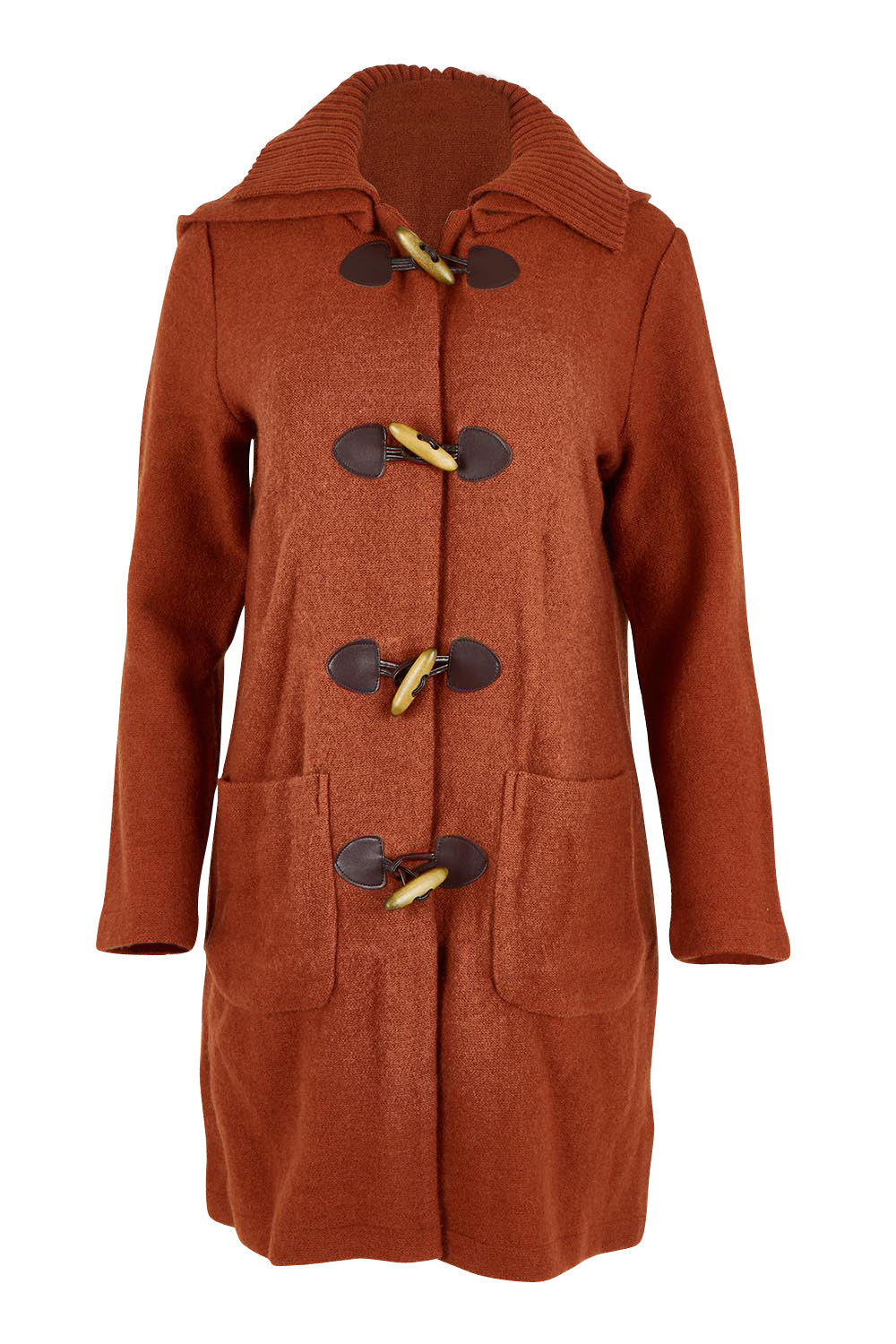 Duffle Boiled Wool Coat – Copper