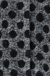 Product shot of the Spot Funnel Neck Boiled Wool Coat in colour Blackspot (Grey), detail