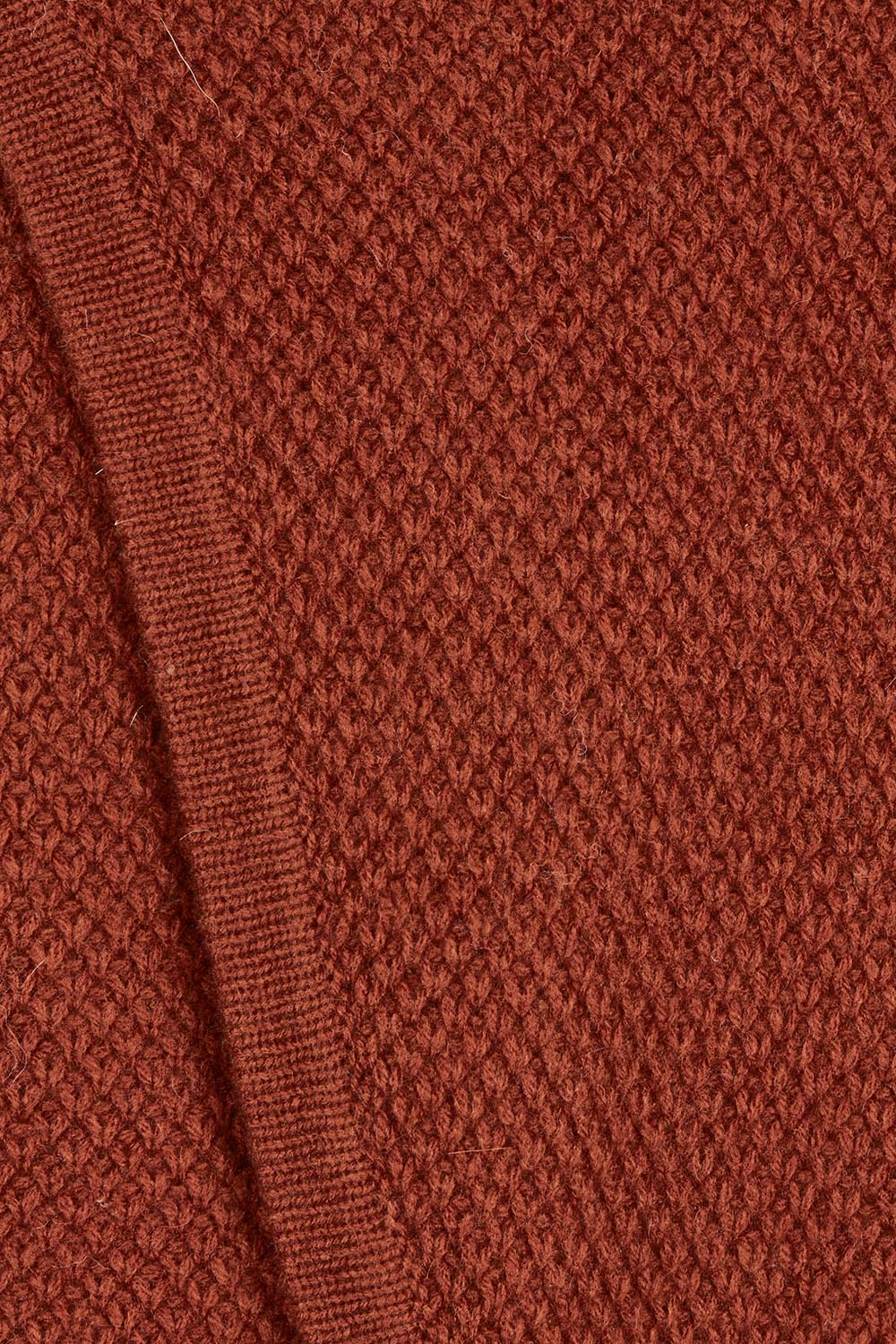 Moss Stitch Cowl Wool Sweater – Copper