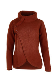 Moss Stitch Cowl Wool Sweater – Copper