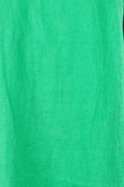 Product shot of the Sl Cowl Neck Splice Shift Linen Dress in colour Greennavy (Green), detail