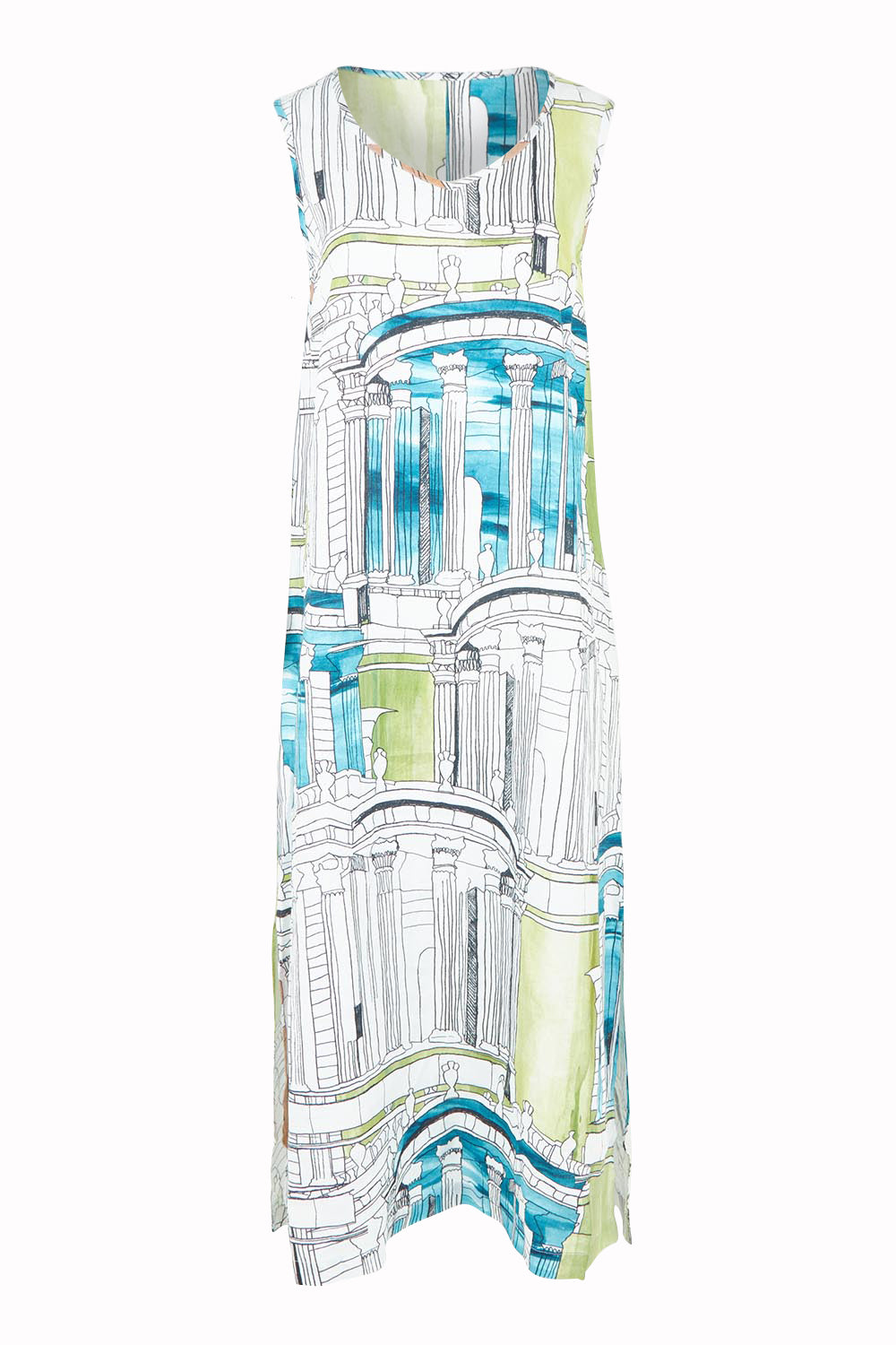 Product shot of the Rome V Neck Linen Maxi in colour Rome, from the front