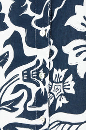 Product shot of the Vine Linen Shirtmaker Dress in colour Vine (Blue), detail