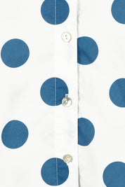 Product shot of the Denim Spot Cotton Shirtmaker Dress in colour Denimspot (Blue), detail